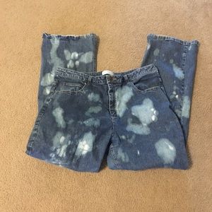 Fun bleached Sz 16W jeans high rise straight leg